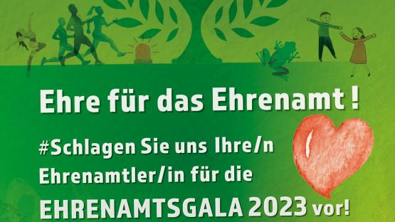 #EhreFürDasEhrenamt - Ehrenamtsgala 2023 - Aufruf an Bürgerinnen, Bürger und Vereine
