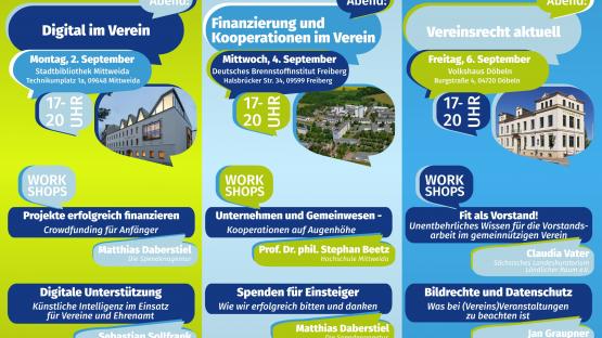Woche des bürgerschaftlichen Engagements in Mittelsachsen mit Themenabenden in Mittweida, Freiberg und Döbeln
