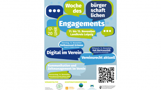 Woche des bürgerschaftlichen Engagements mit Themenabenden in Grimma, Markranstädt und Kohren-Sahlis